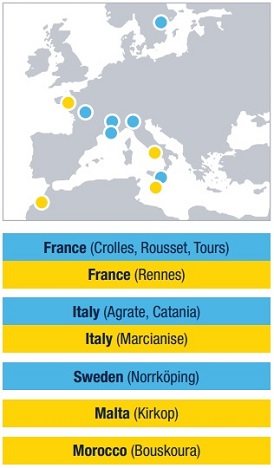 Manufacturing facilities in France, Italy, Sweden, Malta and Morocco