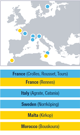 Manufacturing facilities in France, Italy, Sweden, Malta and Morocco